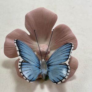 Franklin Mint Butterflies of the World Adonis Blue on Musk Mallow 1985